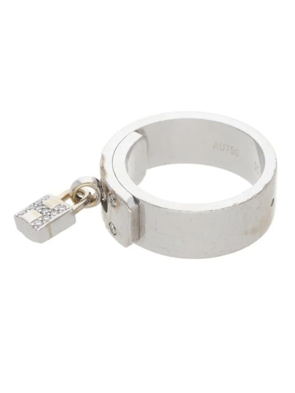 Hermes Kelly 18k White Gold Diamond Ring 52 No 12